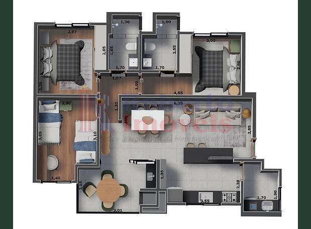 Apartamento à venda com 3 quartos - Foto 4